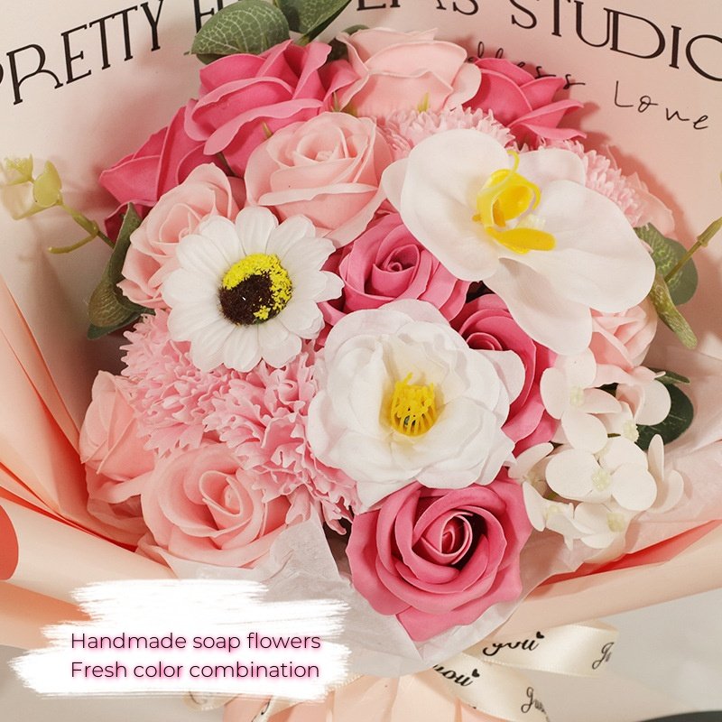 Soap Rose Bouquet Flower Decoration Valentines Day Gifts Life Dried Flower Mash Up Bouquet