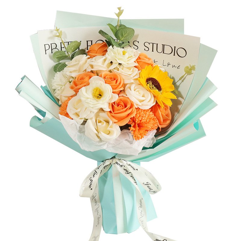 Soap Rose Bouquet Flower Decoration Valentines Day Gifts Life Dried Flower Mash Up Bouquet