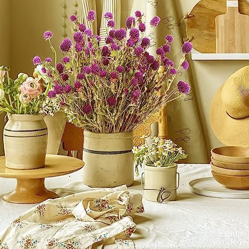 15 Dried flowers globe amaranth dried bouquet natural dried bouquet wedding table vase decoration bohemian DIY flower