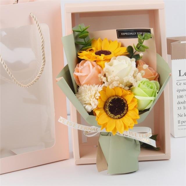 Hot selling Soap Rose Flower Gift Box With LED Valentine Flower Boxes Valentine's Day Gift Ideas Birthday Mother's Day Gift