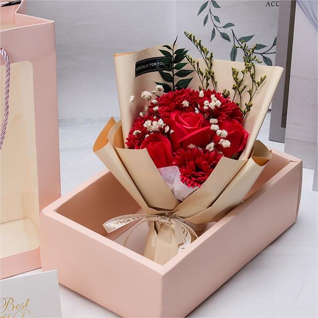 Hot selling Soap Rose Flower Gift Box With LED Valentine Flower Boxes Valentine's Day Gift Ideas Birthday Mother's Day Gift