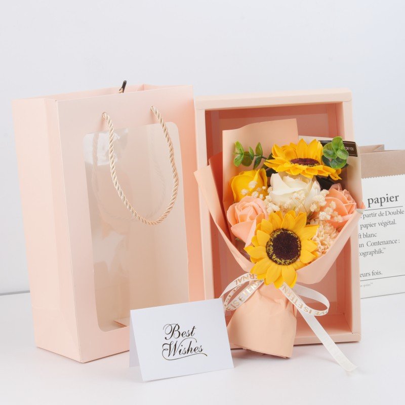 Hot selling Soap Rose Flower Gift Box With LED Valentine Flower Boxes Valentine's Day Gift Ideas Birthday Mother's Day Gift