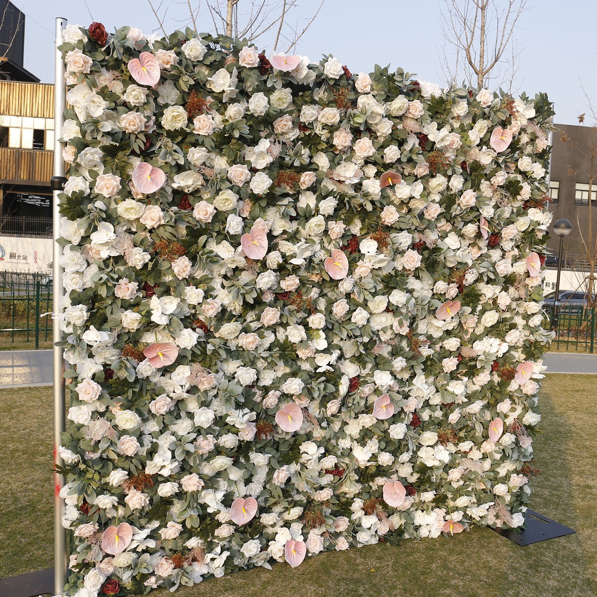 Wedding Arch Dried Flower Wall Arrangement Custom 3d Fabric Flower Wall Wedding Blush Flower Wall 8 x 8