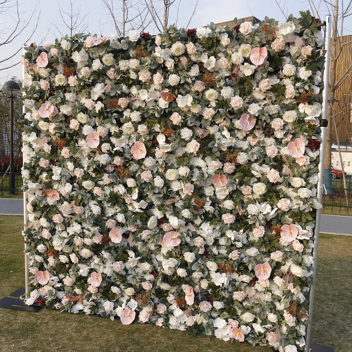 Wedding Arch Dried Flower Wall Arrangement Custom 3d Fabric Flower Wall Wedding Blush Flower Wall 8 x 8