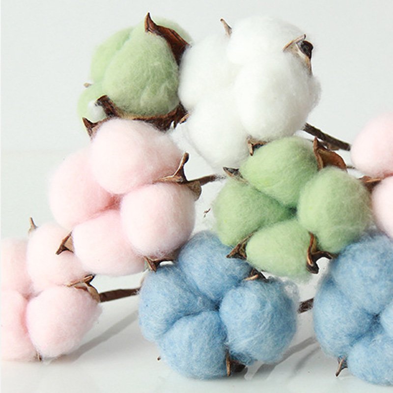 Free Sample New Designs Natural Arrangement Artificial Dried Flowers Decorative Cotton Flower Dried Cotton Flower Head