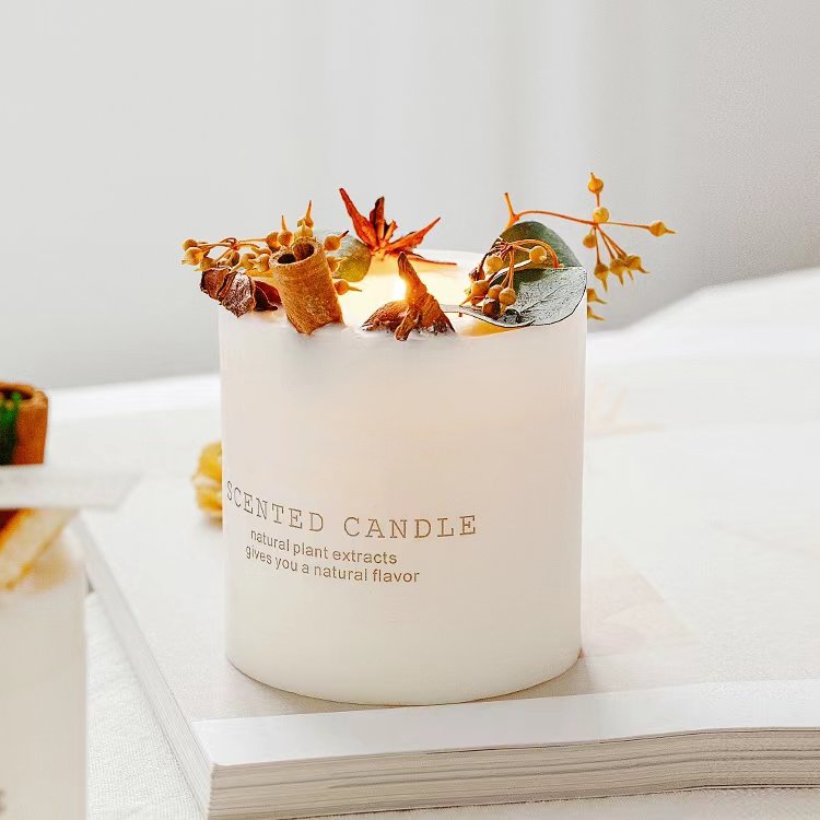 Hot Selling Personalized Aroma Soy Wax Scented Candle Fresh Air With Dried Flowers