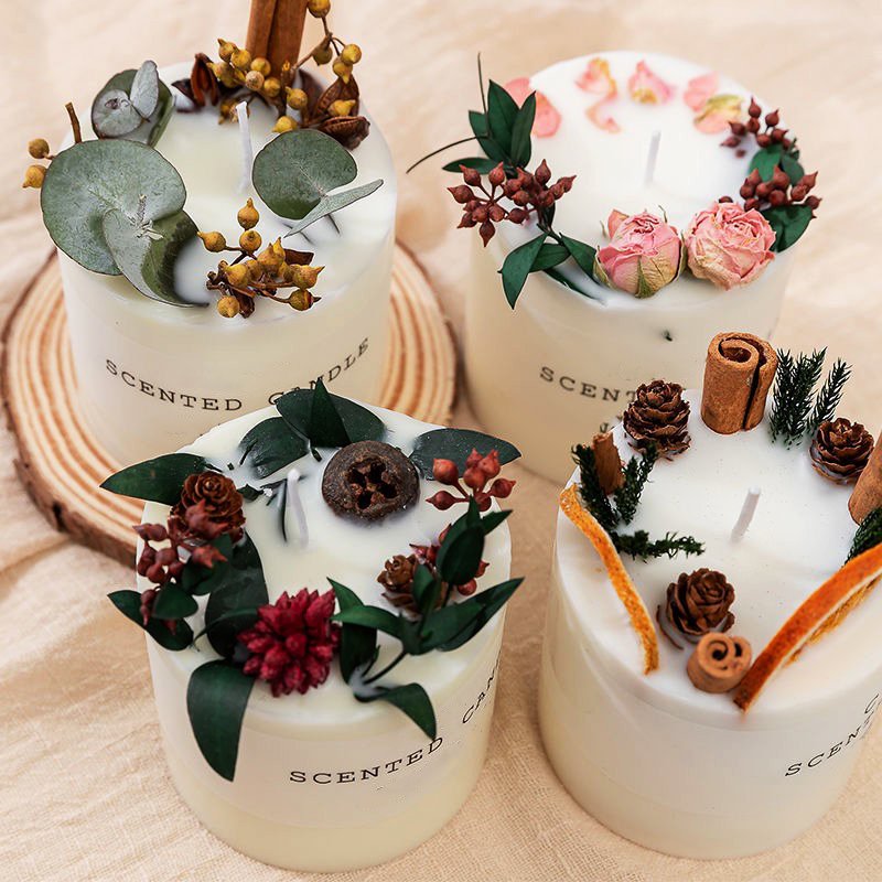 Hot Selling Personalized Aroma Soy Wax Scented Candle Fresh Air With Dried Flowers