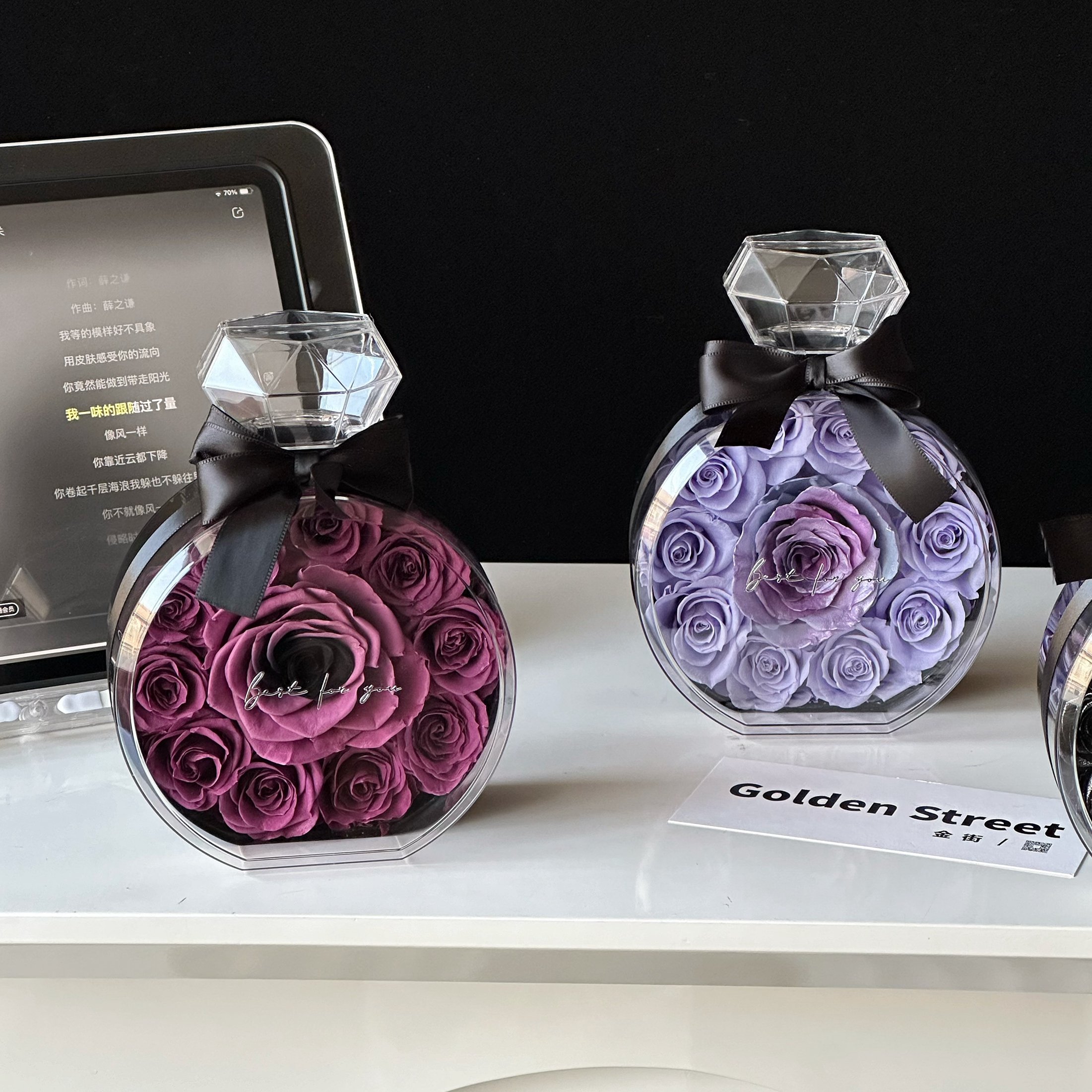 Luxurious ornaments perfume bottle Rose box natural real forever everlasting Dried Immortal preserved flowers eternal rose