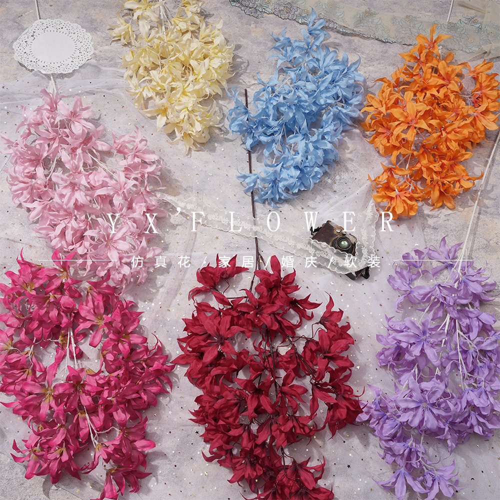 Single Small Orchid Simple European Style High Artificial Flower Living Room Decoration Wedding Ceremony Ceiling Silk Flower
