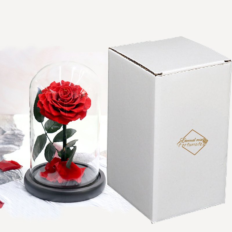 Eternal Rose Flowers Morthers Day Everlasting Preserved Flower Forever Roses In Glass Dome Led