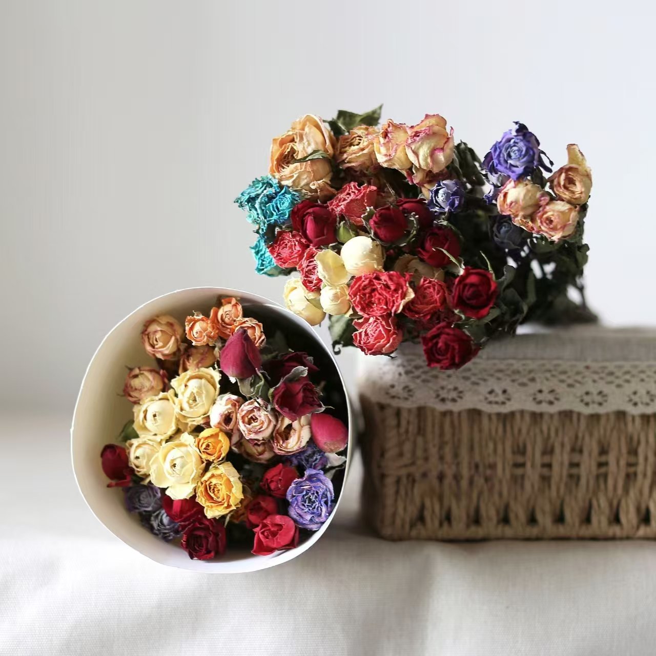 Wholesale Natural Dried Rose Bouquet Preserved Flower for Home Indoor and Outdoor Decoration