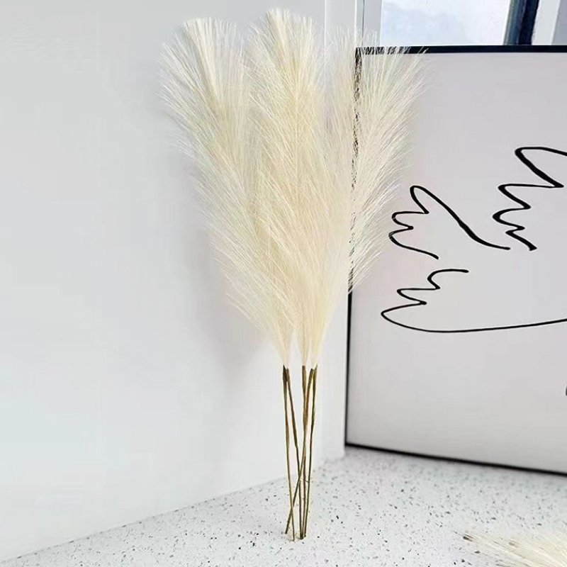 Boho Fluffy Artificial Pampas Grass Dried Reed Arrangement Wedding Photography Props Desktop Table Setting Decor