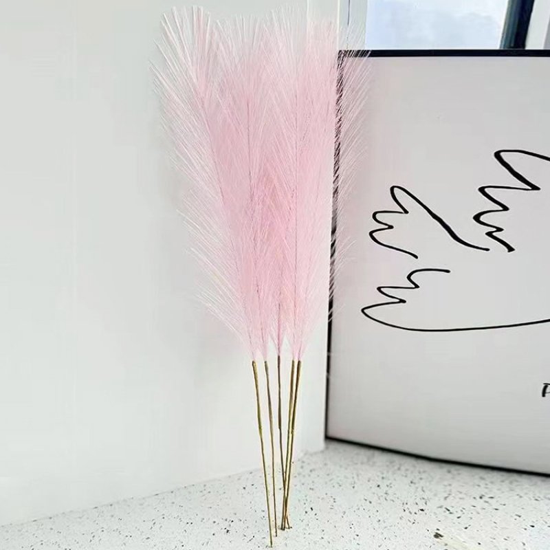 Boho Fluffy Artificial Pampas Grass Dried Reed Arrangement Wedding Photography Props Desktop Table Setting Decor