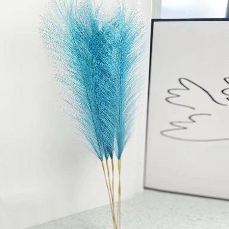 Boho Fluffy Artificial Pampas Grass Dried Reed Arrangement Wedding Photography Props Desktop Table Setting Decor