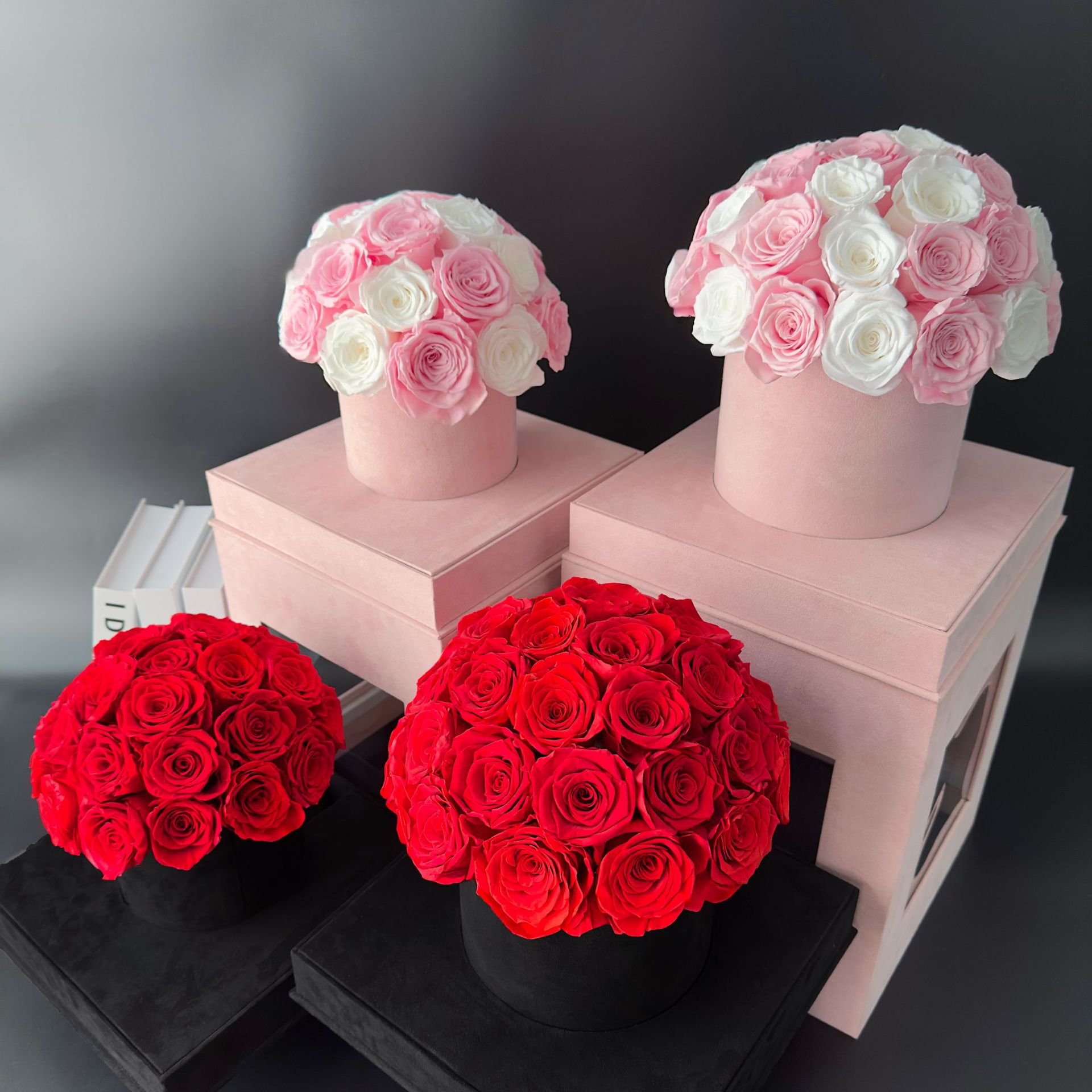 Custom Luxury Gift Box Rose Everlasting Round Preserved Forever Roses in Box Immortal Rose