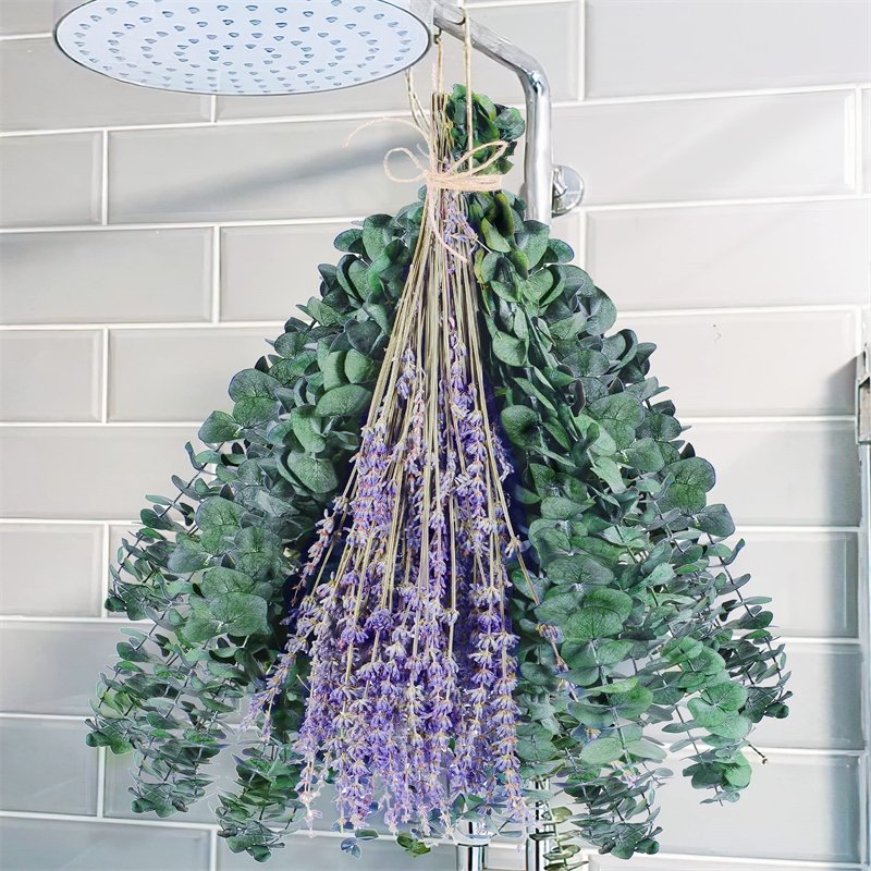 Luxury Real Handmade Gift Natural Real Live 115 Pcs Preserved Eucalyptus Stems & Dried Lavender Bundles for Shower