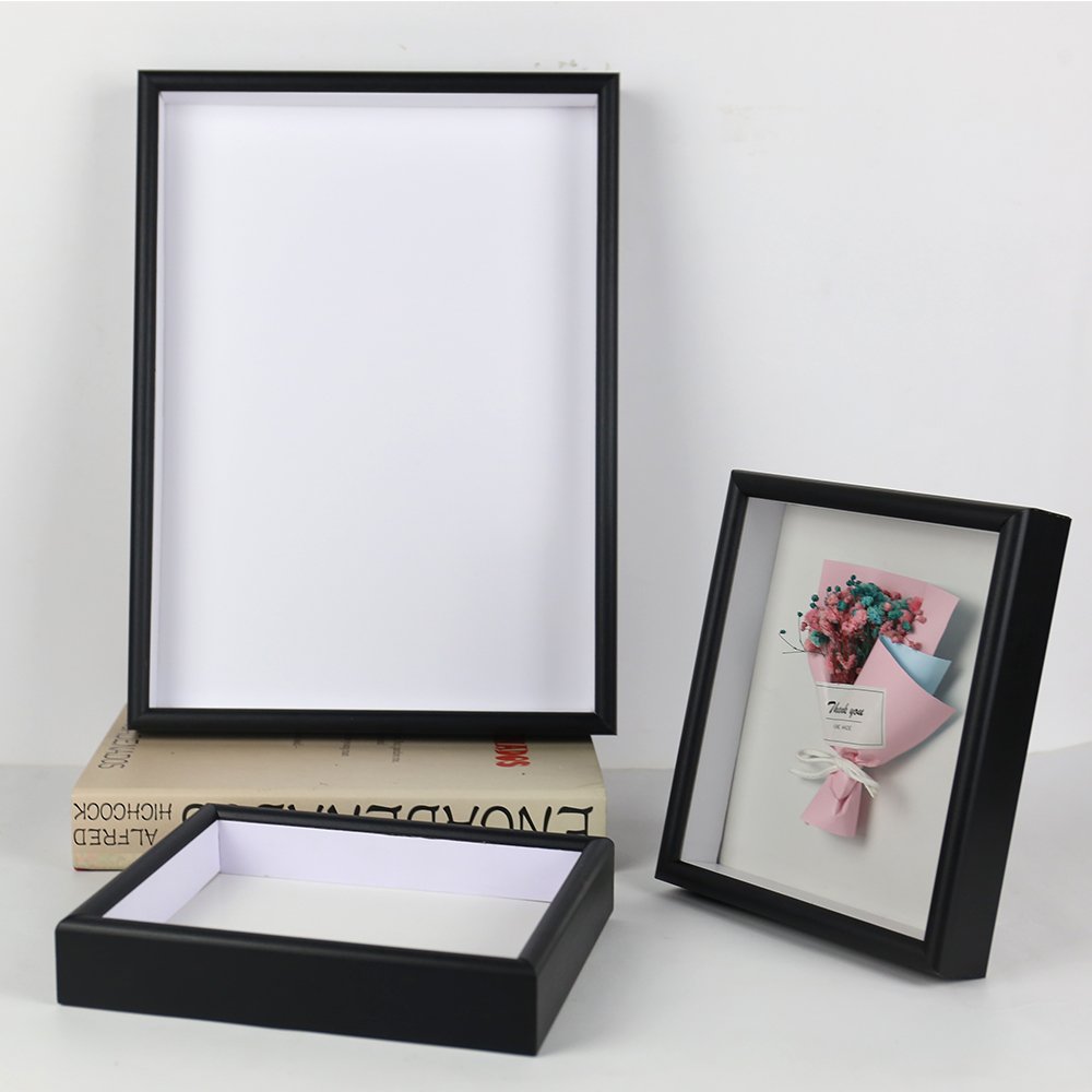 Display Clay Memory White Butterfly Preserved Wall Wood Shadow Box Picture Shadowbox Photo Dried Flower Deep Frame 3d
