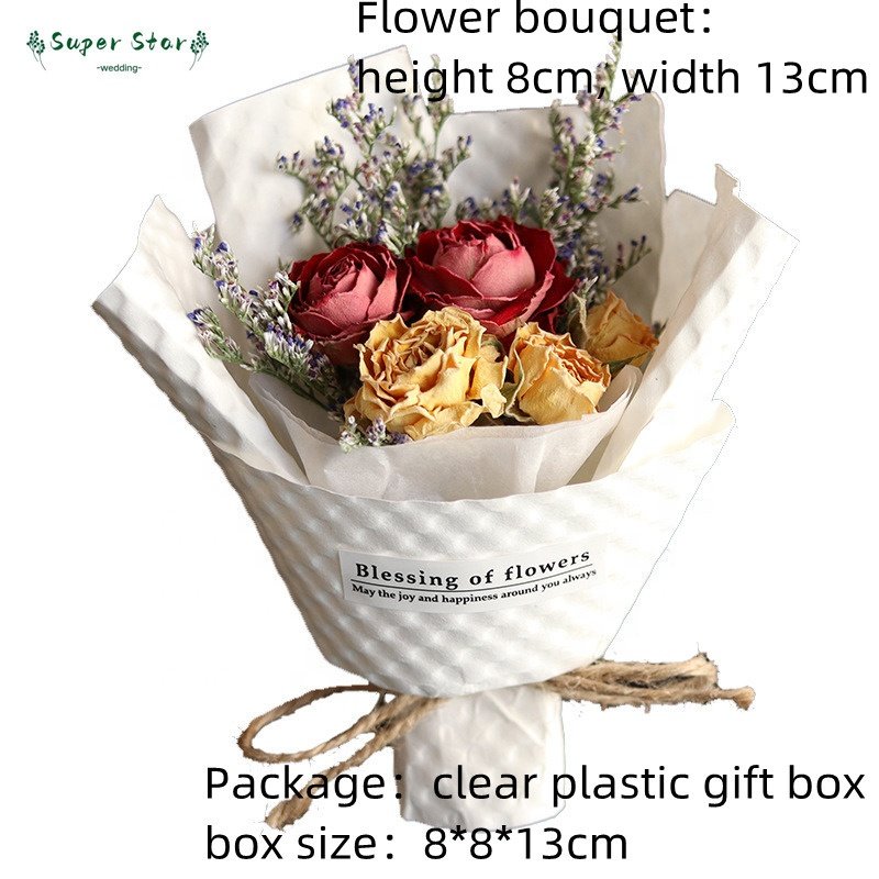O-069 Wedding Stage Decor Dried Flowers Wedding Car Decoration Preserved Flowers Natural Dried Bouquet