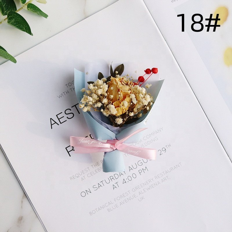 O-069 Wedding Stage Decor Dried Flowers Wedding Car Decoration Preserved Flowers Natural Dried Bouquet