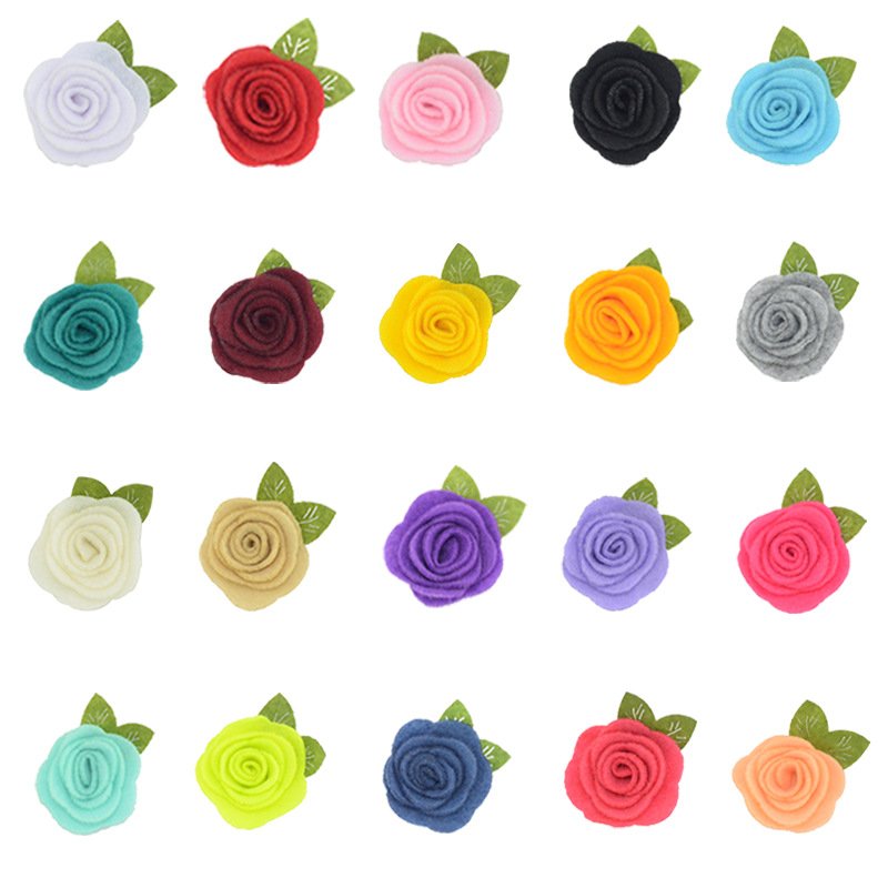 Wholesale Hand-Made Felt Flowers And Leaves Diy Craft Head Flower Clothing Shoes Hat Bags Accessories