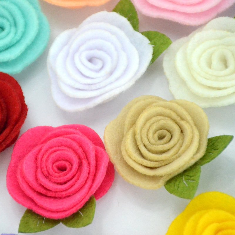 Wholesale Hand-Made Felt Flowers And Leaves Diy Craft Head Flower Clothing Shoes Hat Bags Accessories
