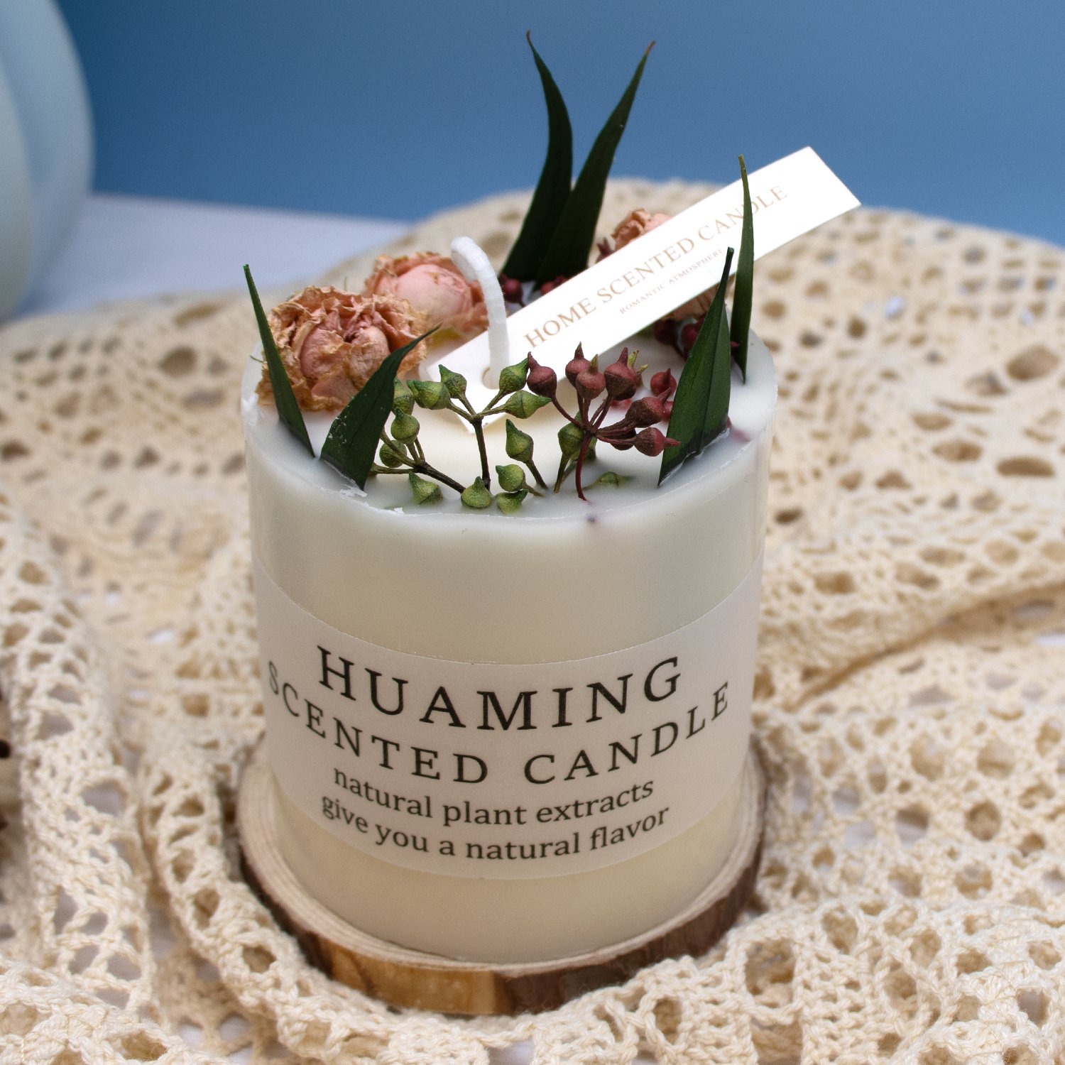 Wholesale Handmade Soy Wax Scented Glass Candles Christmas Easter Fragrance Flower Pillar Candles Cotton Gift Home Decoration