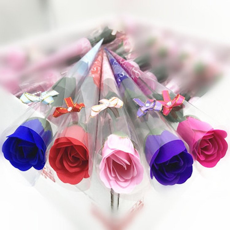 Romantic Gift Artificial Soap Flower Rose Soap Flower Mini Bouquet For Valentine's Day Gift Flower