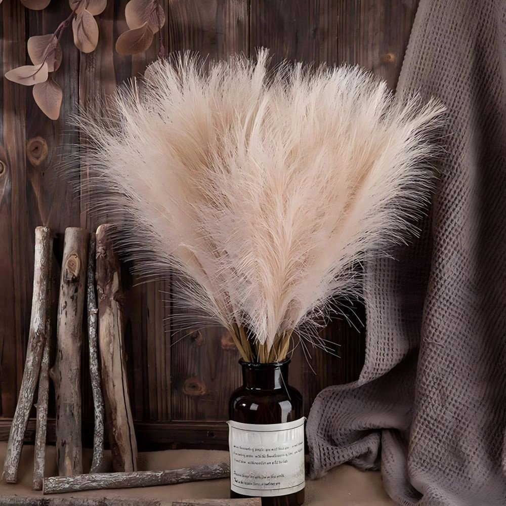 Artificial pampas grass lifetime fluffy table decor real touch dried flower