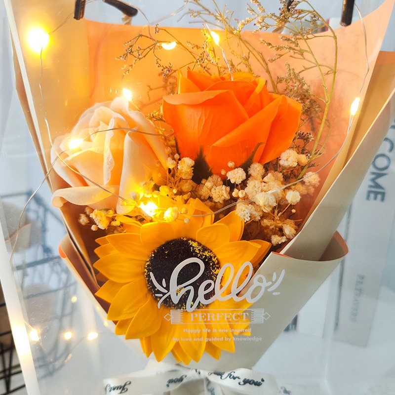 Manufacturers Portable valentine's day rose soap flower bouquet