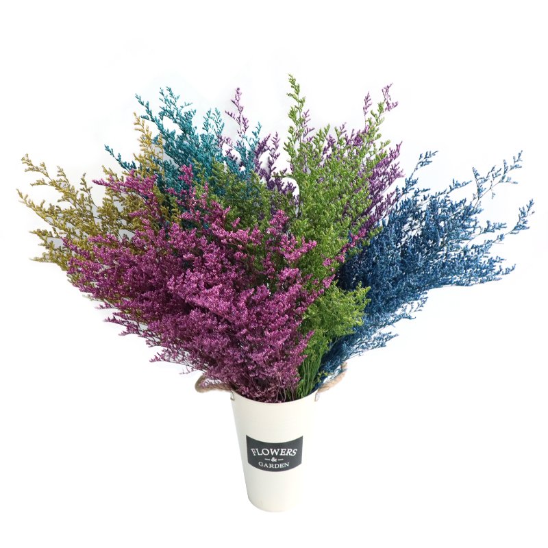 Popular wholesale dried flowers natural bleached valentine's grass preserved limonium white misty blue limouniums