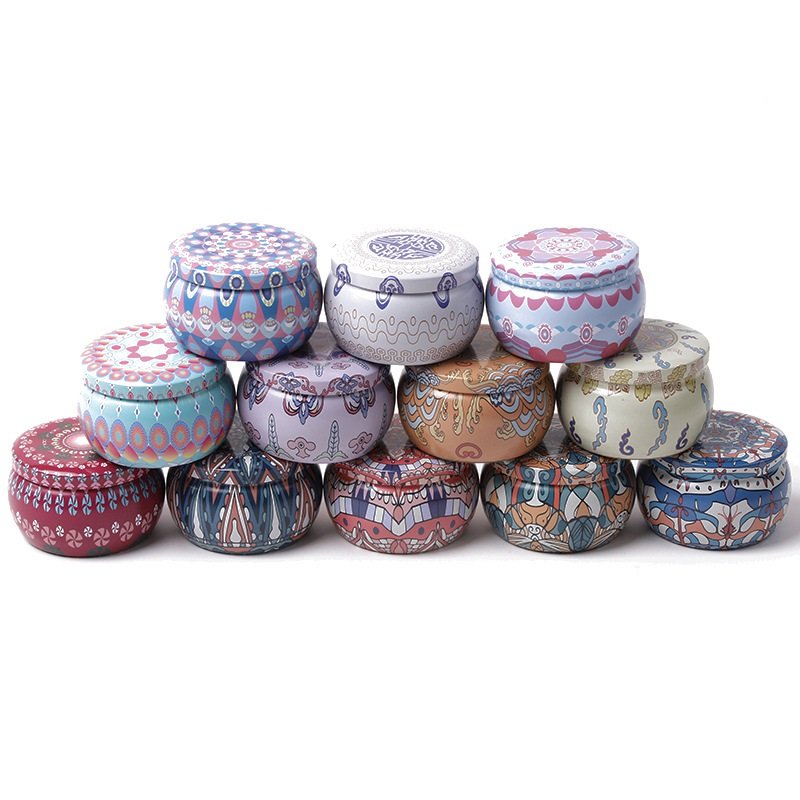 Candle Suppliers DIY Scented Candle Gift Set With Tins 2.2oz Soy Wax In Printed Box Dried Flower Candles