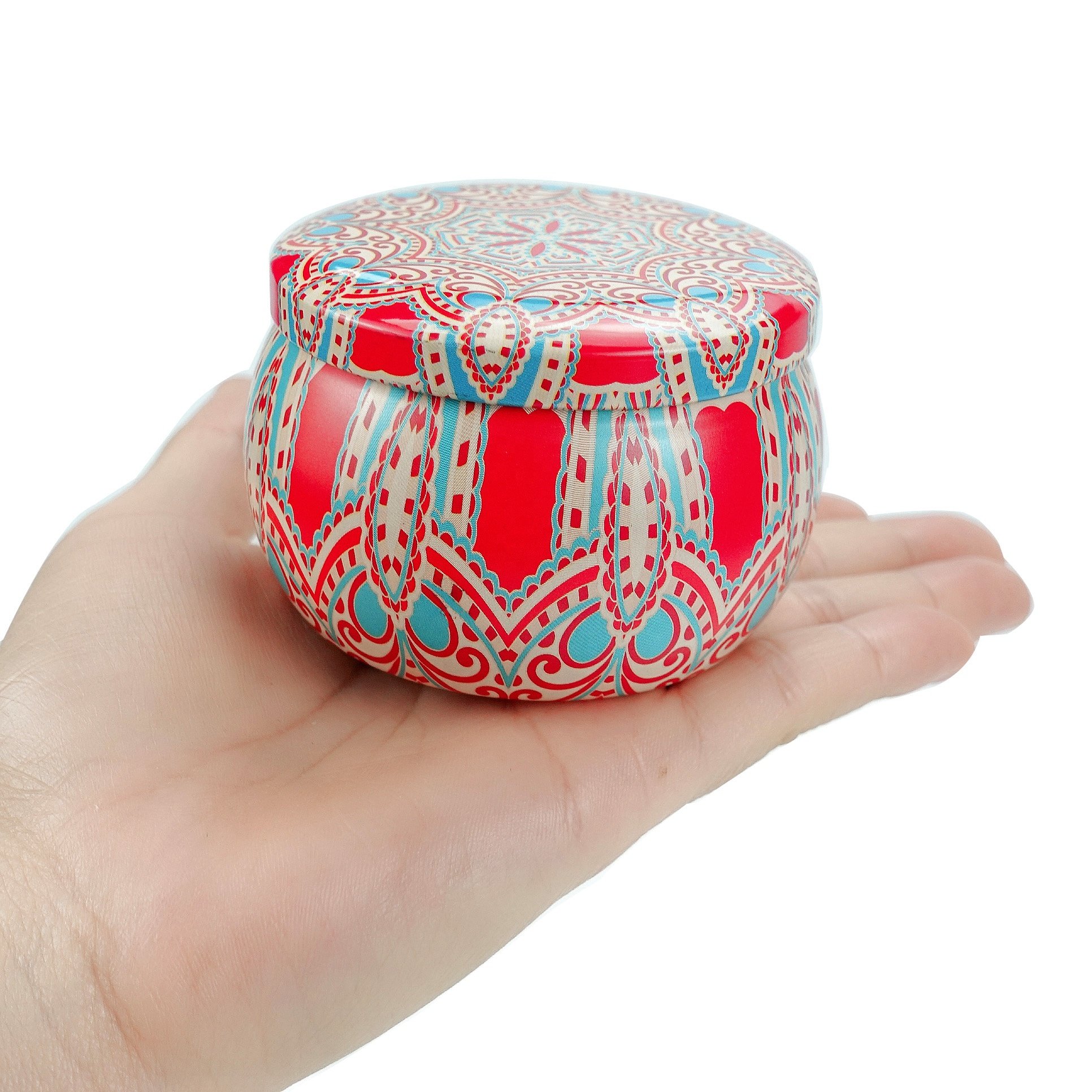Bulk organic perfect for wedding gift metal jar package soy wax essential oil fragrance scented candle with dried flower