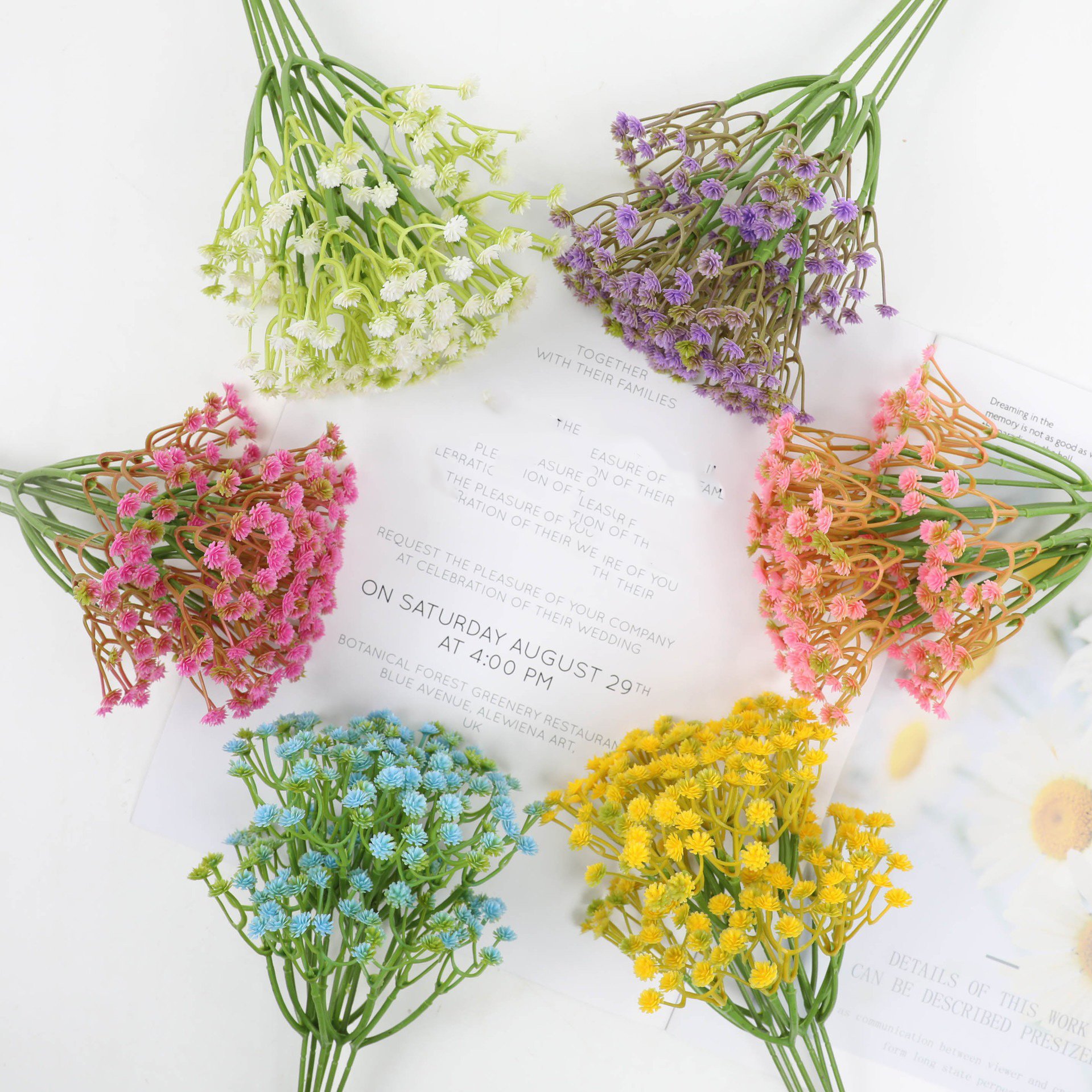 Wholesale colorful baby breath home decorative bouquet preserved gypsophila flower dried artificial flowers