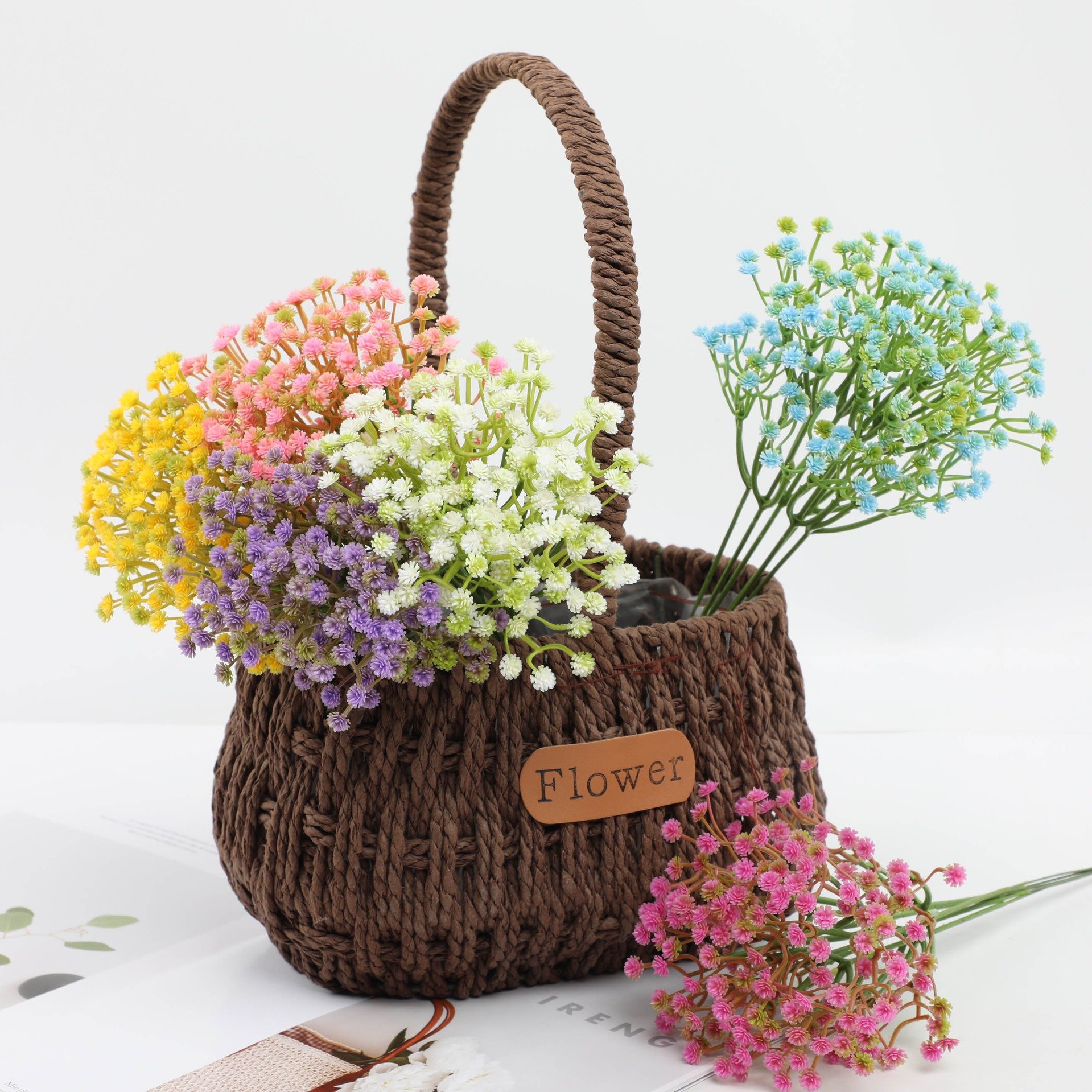 Wholesale colorful baby breath home decorative bouquet preserved gypsophila flower dried artificial flowers