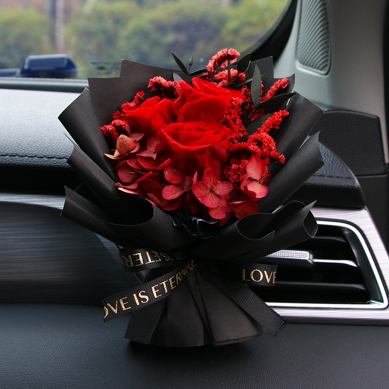 wedding valentine artificial gift preserved dried flower faux flower car decoration greeting decoration home decor