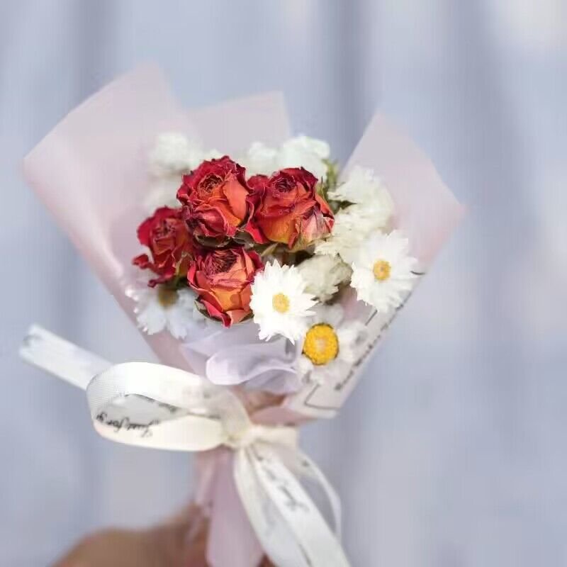 wedding valentine artificial gift preserved dried flower faux flower car decoration greeting decoration home decor