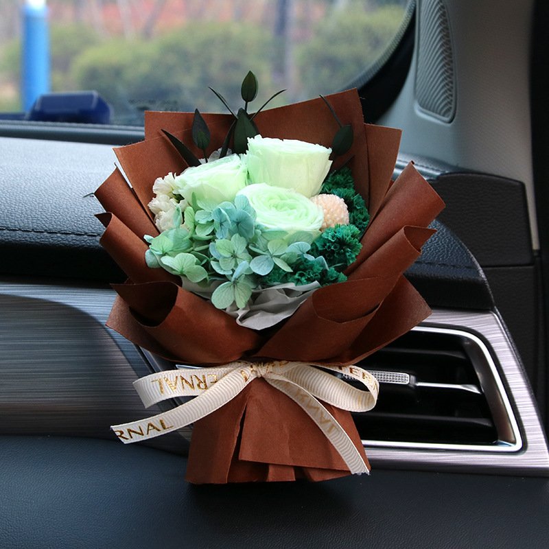 wedding valentine artificial gift preserved dried flower faux flower car decoration greeting decoration home decor