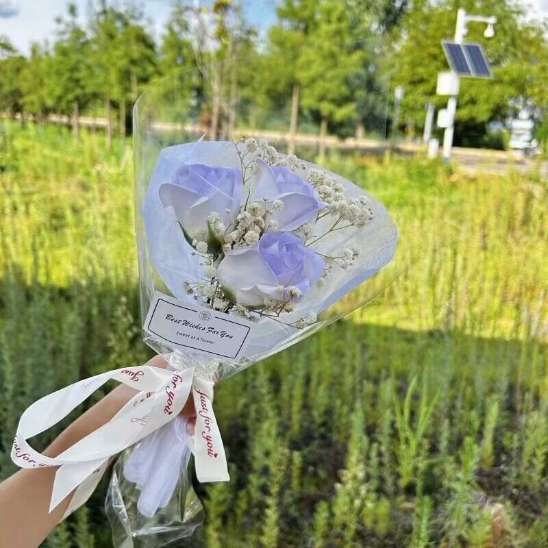 Custom Korean Flower Bouquet in Stock High Quality Flower Wrapping Paper Transparent Waterproof Design Customized Virgin