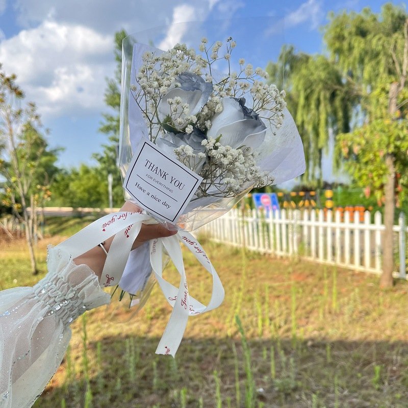 Custom Korean Flower Bouquet in Stock High Quality Flower Wrapping Paper Transparent Waterproof Design Customized Virgin