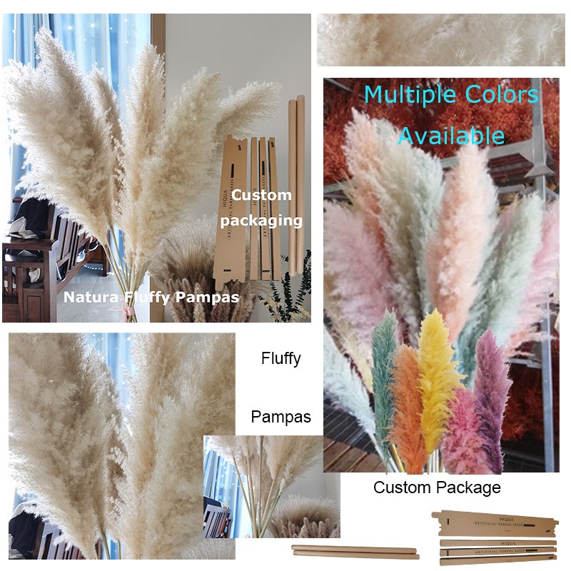 Wholesale Boho Wedding Decor Large Plume Dry Pampas Grass Flower Decor Natural Real Preserved Dried Pampas Grass For Wedding