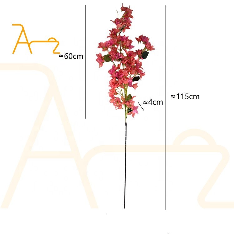 Hot Selling Wedding Bougainvillea Bouquet Pink Red Artificial Real Touch Dried Flowers For Home Wedding Decoration
