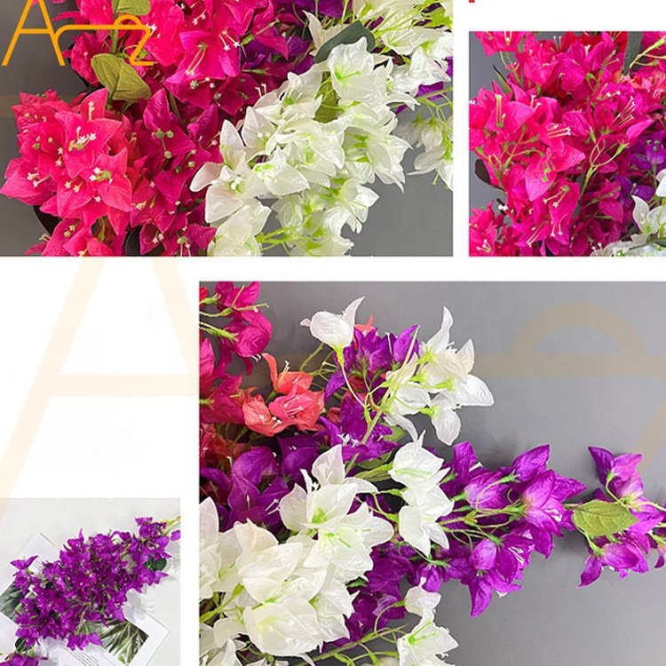 Hot Selling Wedding Bougainvillea Bouquet Pink Red Artificial Real Touch Dried Flowers For Home Wedding Decoration