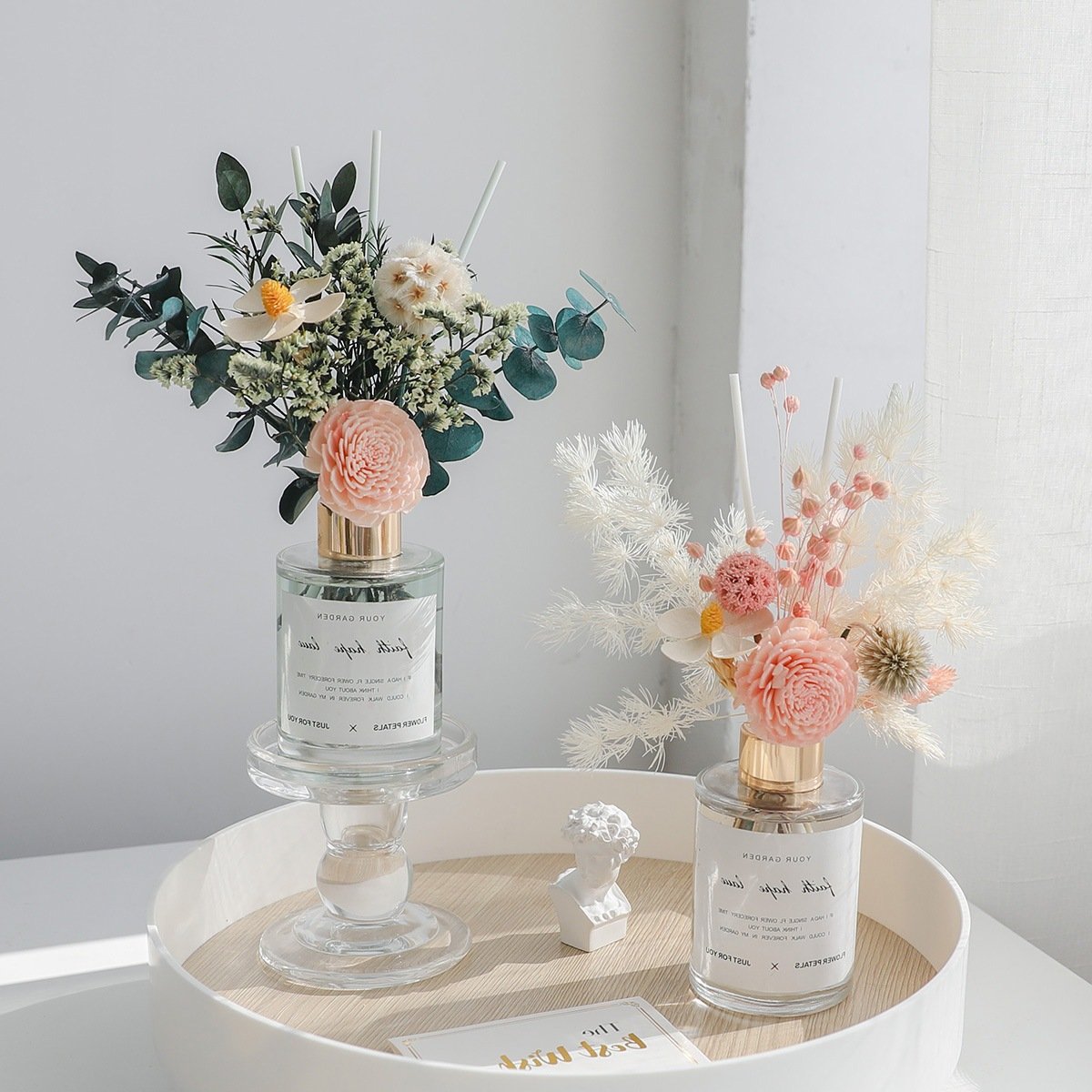 Fire free aromatherapy Preserved flowers reed diffuser decorative dried natural flowers and plants desktop home decoration