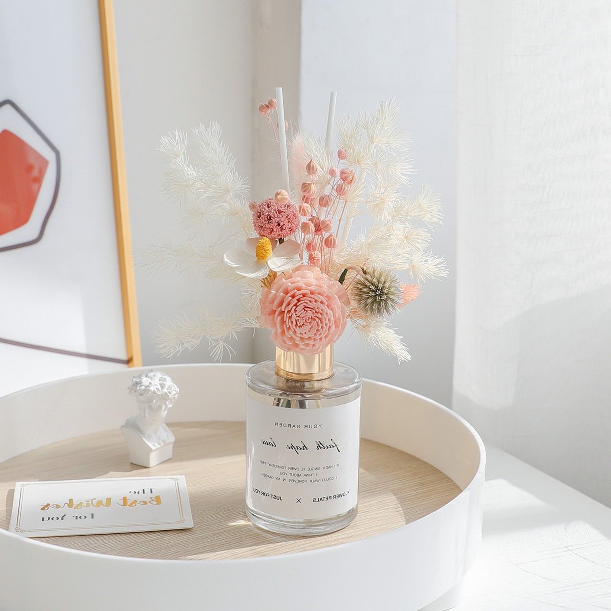 Fire free aromatherapy Preserved flowers reed diffuser decorative dried natural flowers and plants desktop home decoration