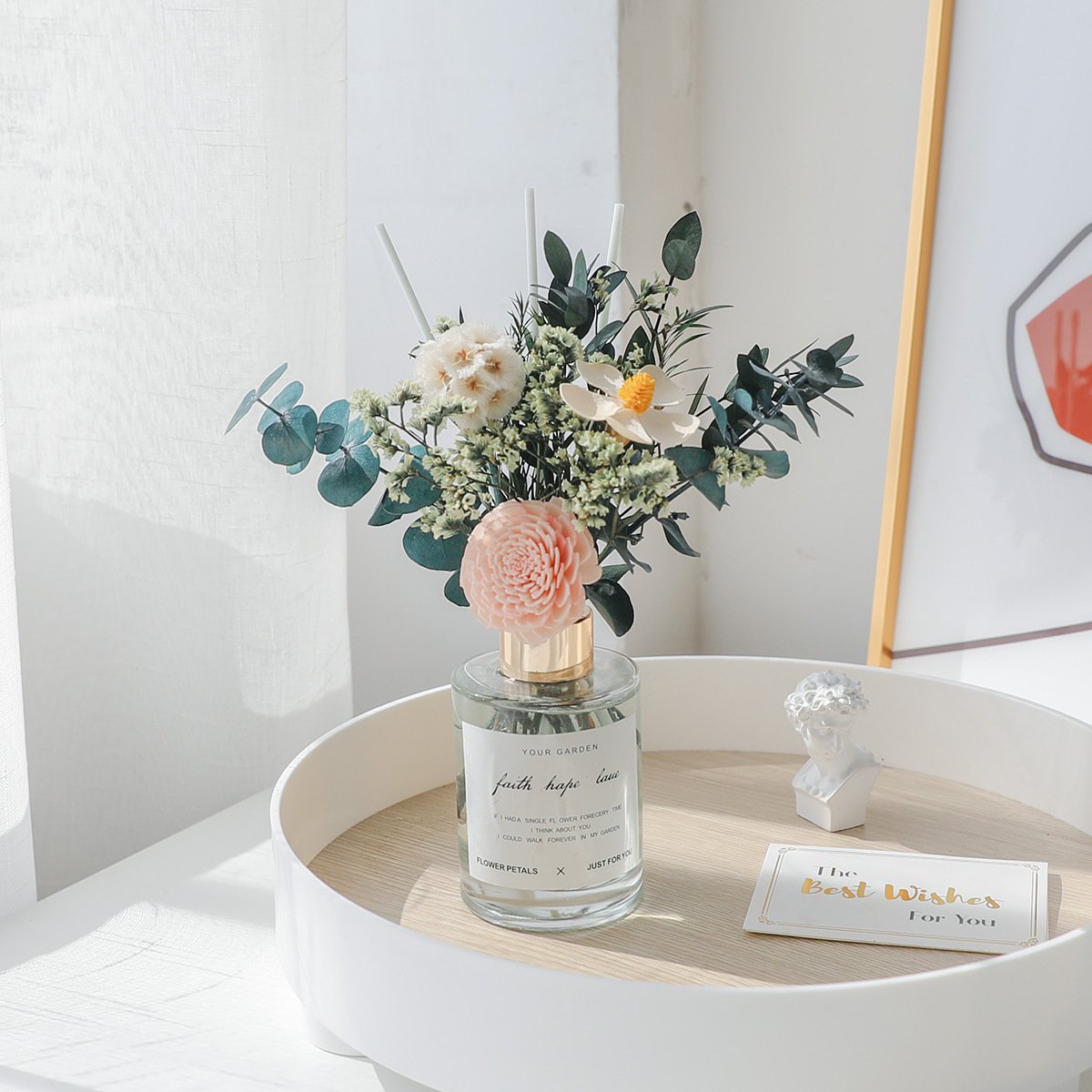 Fire free aromatherapy Preserved flowers reed diffuser decorative dried natural flowers and plants desktop home decoration