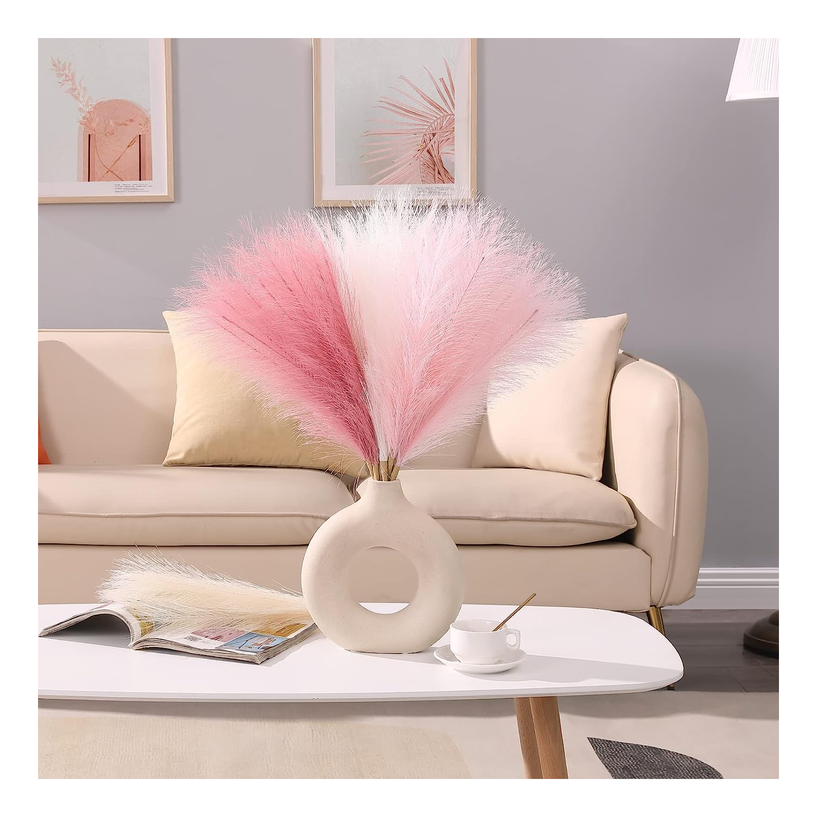 G25 Home Decor 55cm Artificial Pampas Flower Hot Selling Artificial Pampas Grass Bouquet Carton Box Easter Decoration