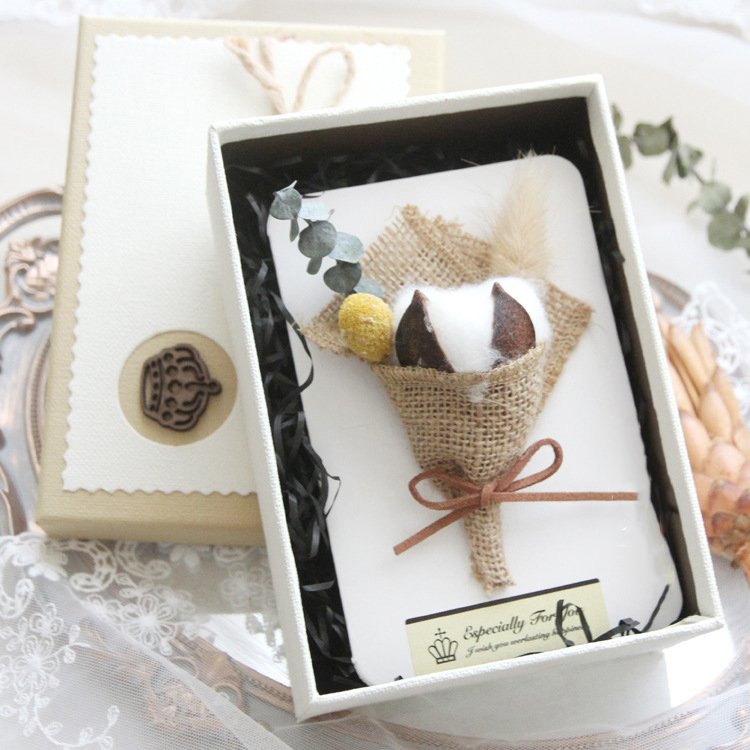 Birthday Valentines Day Blessing Artistic Kraft Paper Handmade Card Creative DIY Confession Dried Flower Greeting Card