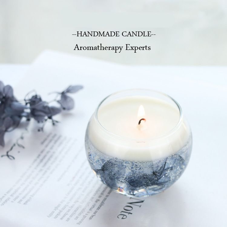 Wholesale Luxury Birthday Gift Jelly Gel Soy Wax Romantic Fragrance Scented Candle With Dried Flower