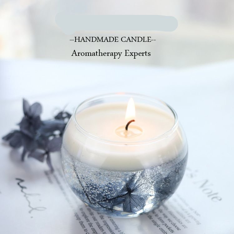 Wholesale Luxury Birthday Gift Jelly Gel Soy Wax Romantic Fragrance Scented Candle With Dried Flower