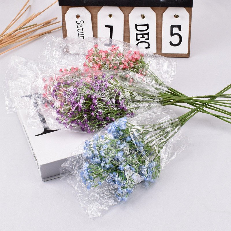 52cm Simulated Baby's Breath Star Wedding Hand Bouquet Soft Rubber Plastic Home Party Decoration Wholesale Dried Flowers Plants